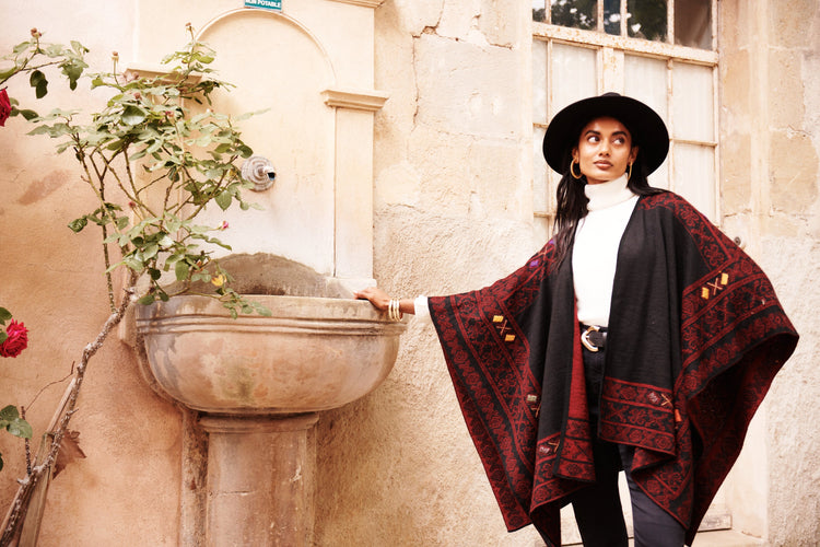 Pyramid Alpaca Ruana