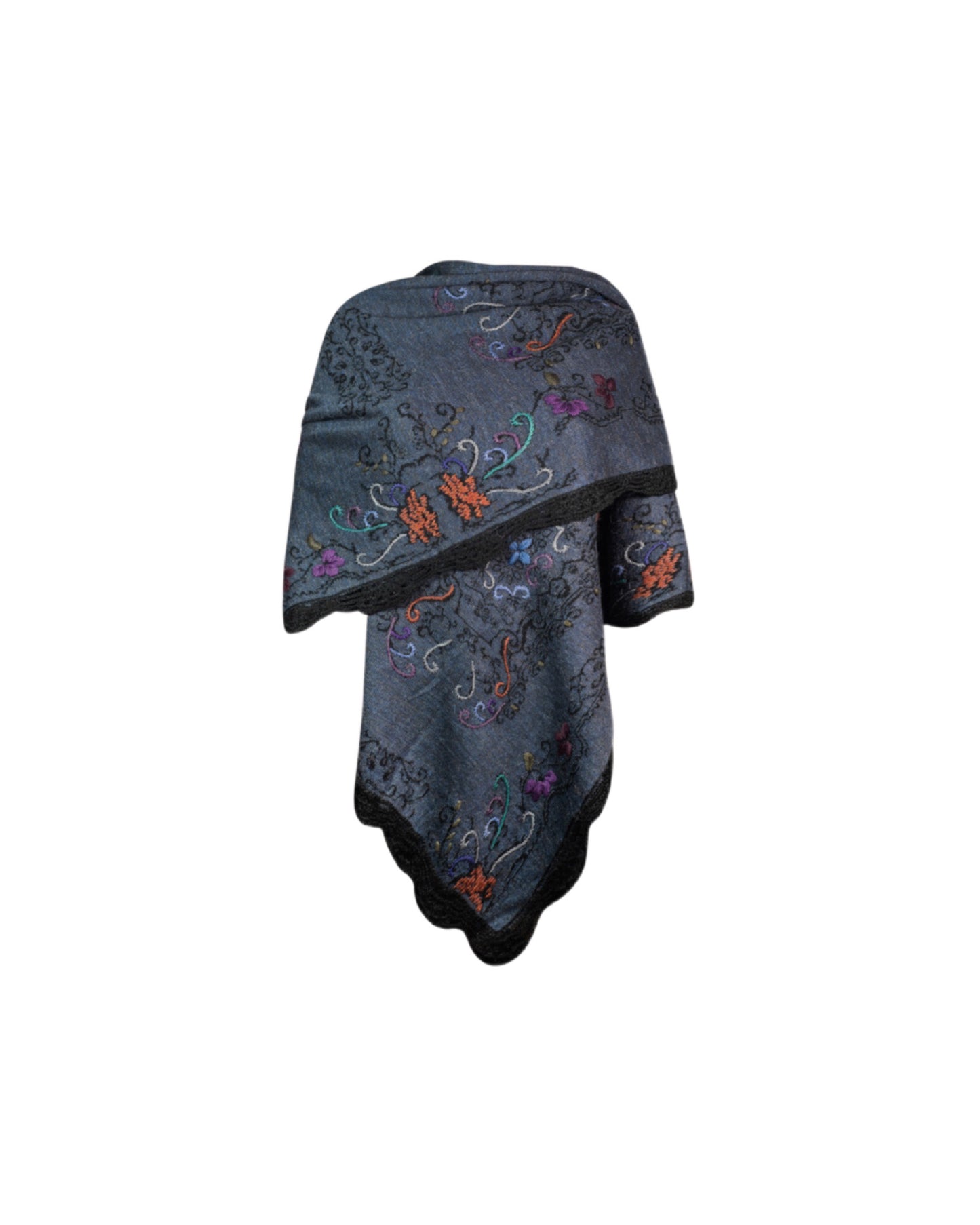 Alpaca Denim Reversible Ruana Swoop