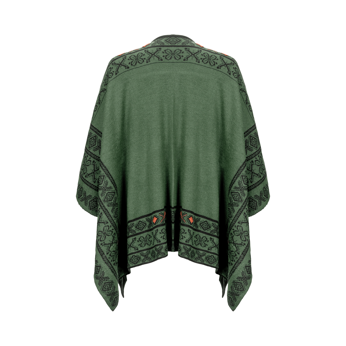 Peruvian Link Alpaca Celtic Ruana in Green