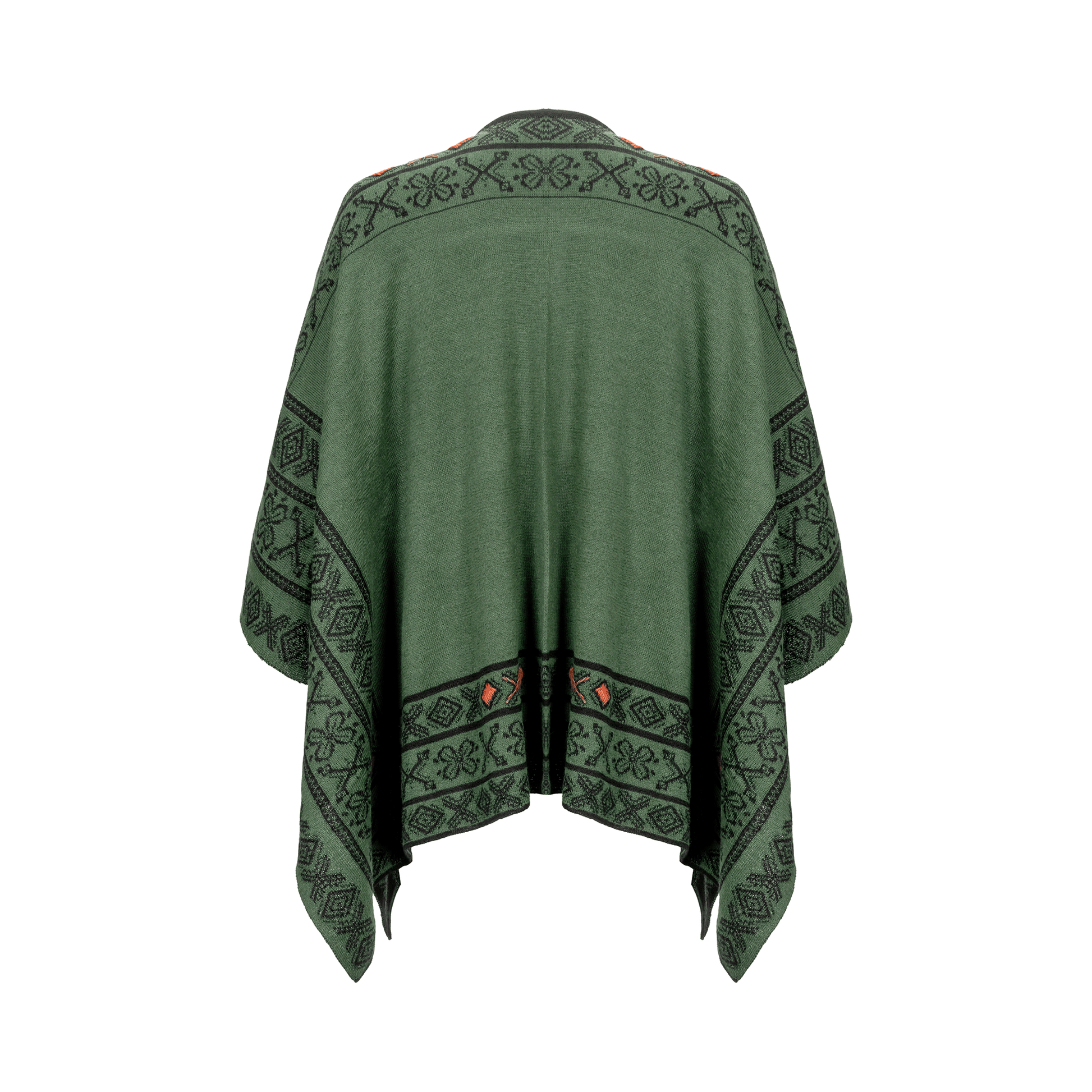 Peruvian Link Alpaca Celtic Ruana in Green