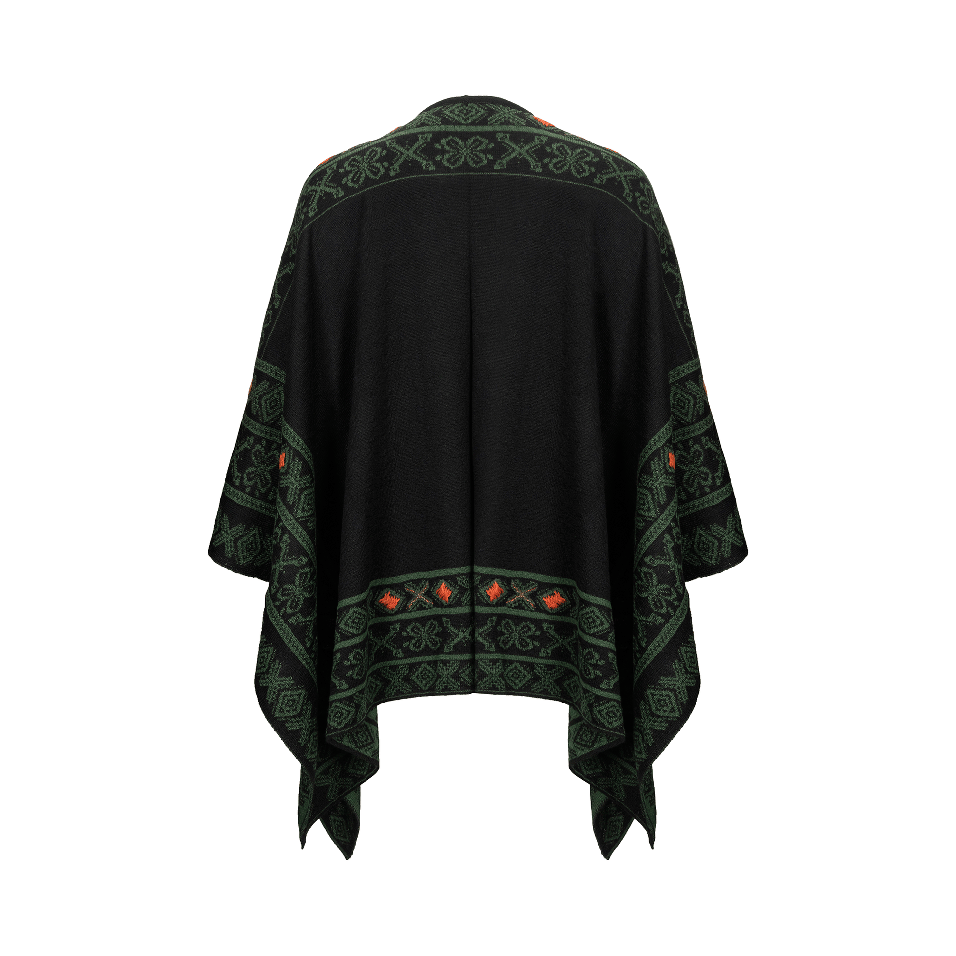Peruvian Link Alpaca Celtic Ruana in Green