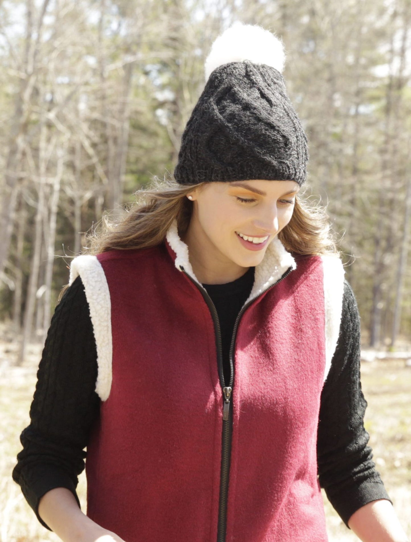 Pom Cable Hat