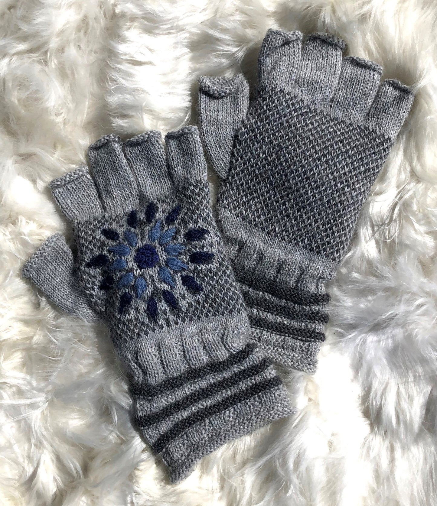 Snow Leopard Fingerless Gloves