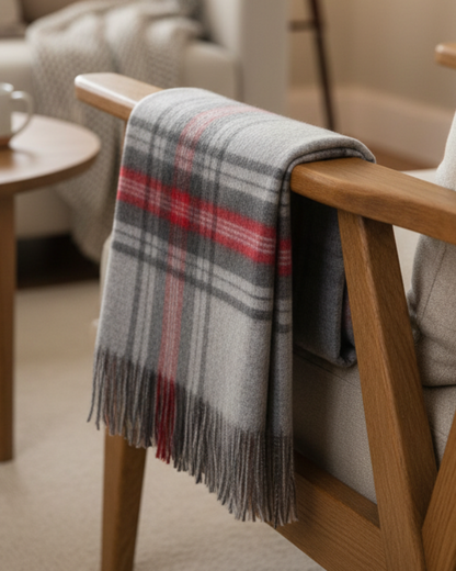 Tartan Plaid Throw - Heather