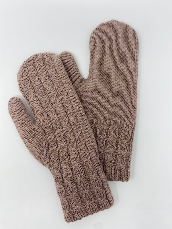 French Braid Mitten — Rose Gold — rose gold alpaca by Peruvian Link