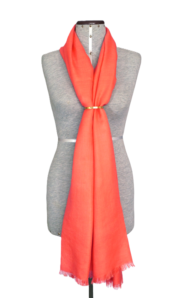 Royal Pashmina Shawl — Coral — coral royal alpaca by Peruvian Link