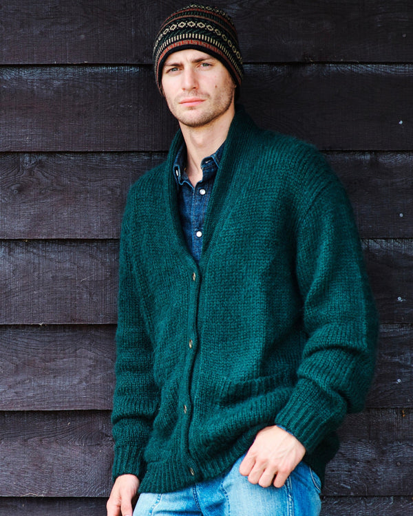 Suri Cardigan — Green — green alpaca by Peruvian Link