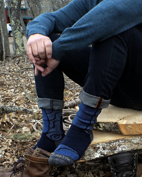 Fun Outdoor Sock — Denim — denim alpaca by Peruvian Link