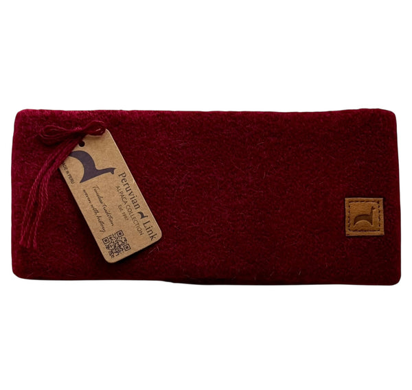 Alpaca Headband — Burgundy — burgundy baby alpaca by Peruvian Link