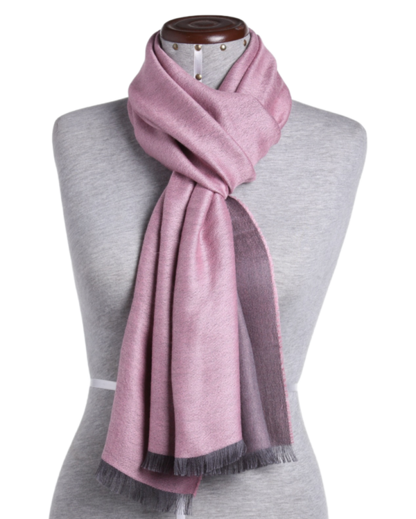 Double Faced Scarf — Rose — rose baby alpaca by Peruvian Link