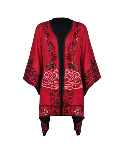 Carmine Reversible Ruana