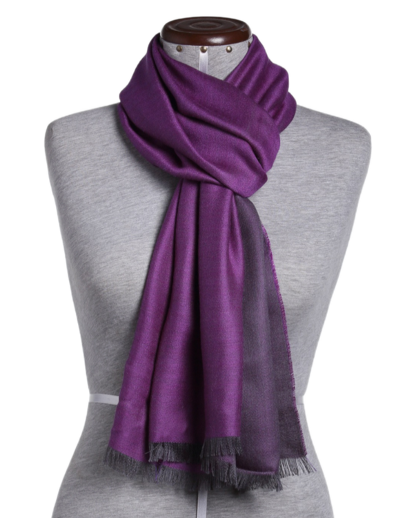Double Faced Scarf — Violet — violet baby alpaca by Peruvian Link