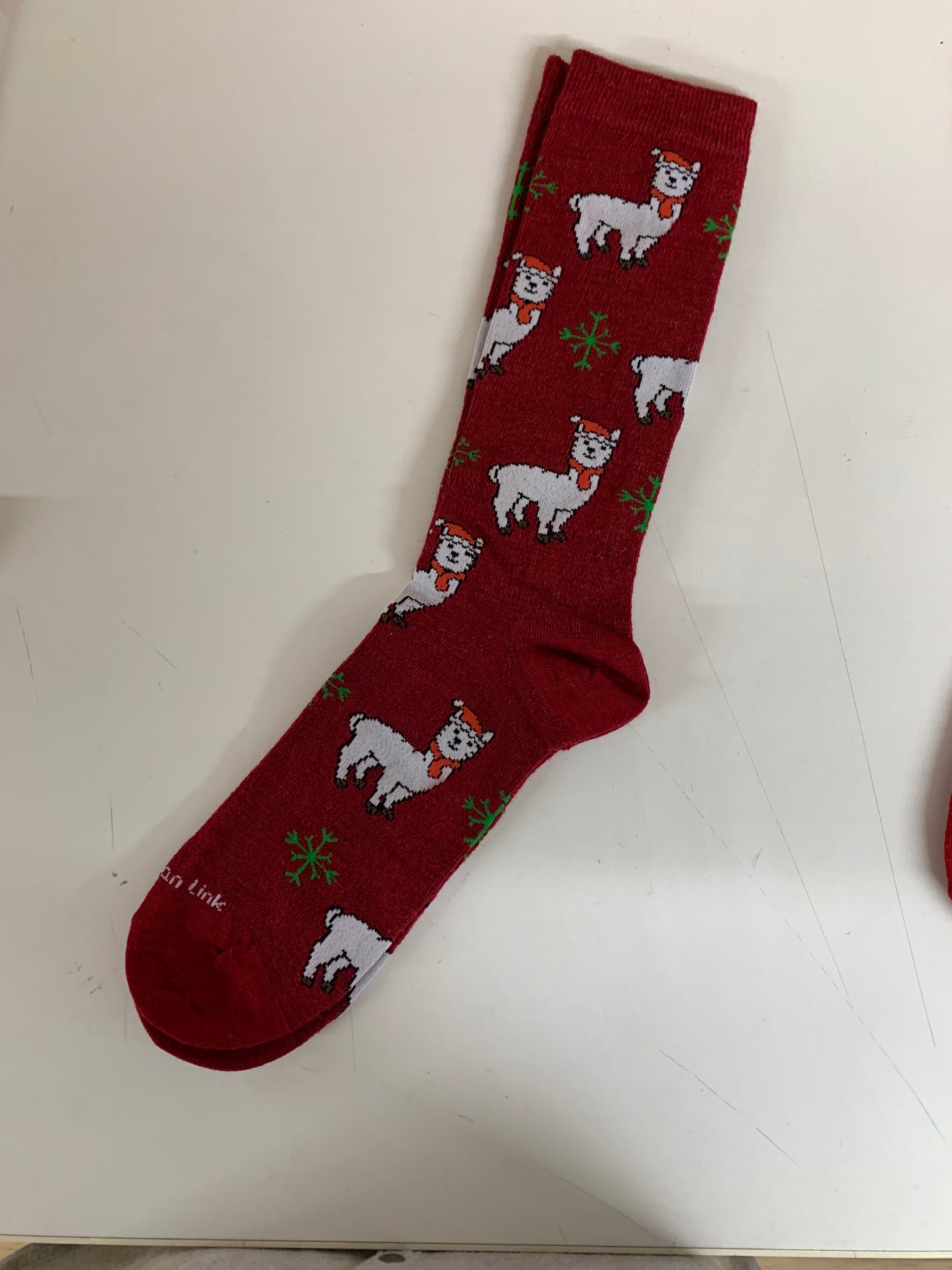 Christmas Print Alpaca Crew Sock Alpacas with Hats