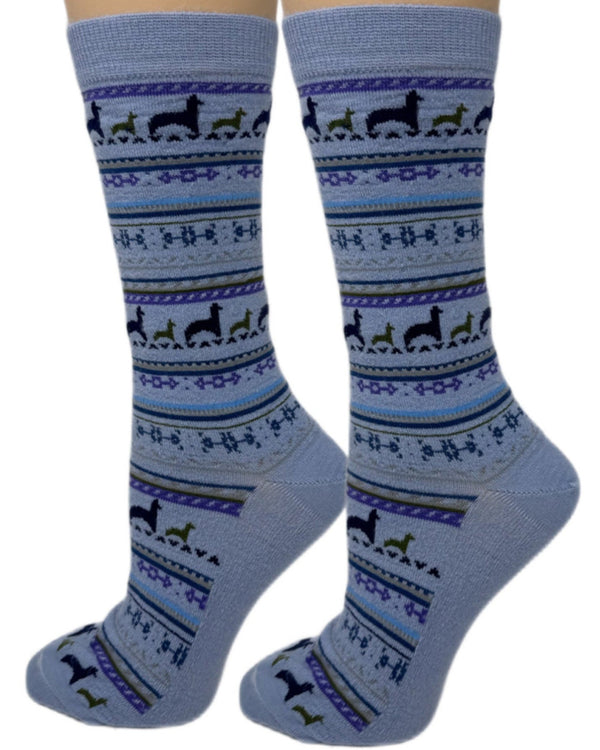Paca Print Sock — Skyblu — skyblu baby alpaca by Peruvian Link