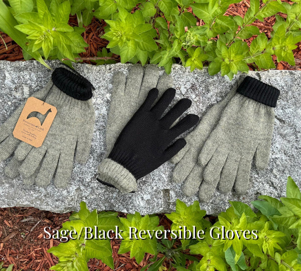 Reversible Gloves — Sage — sage alpaca by Peruvian Link