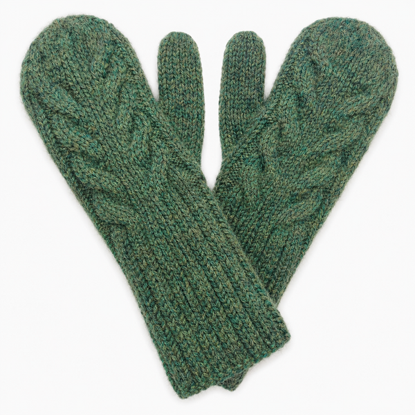 Trenza Mittens — Spruce — spruce alpaca by Peruvian Link