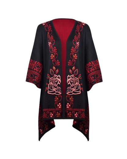 Carmine Reversible Ruana