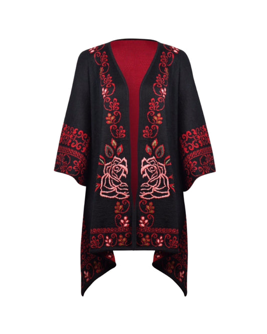 Carmine Reversible Ruana