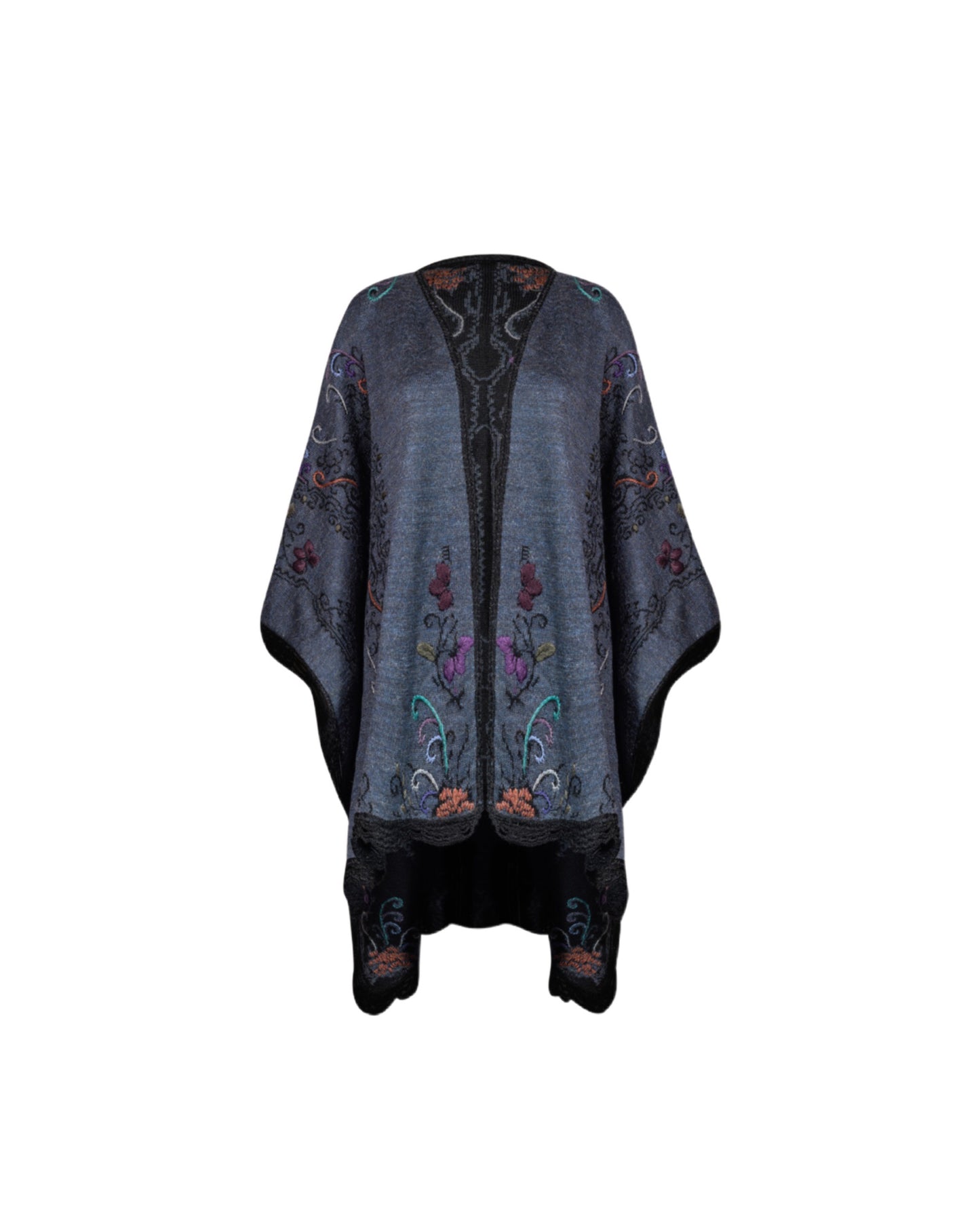 Alpaca Denim Reversible Ruana 3