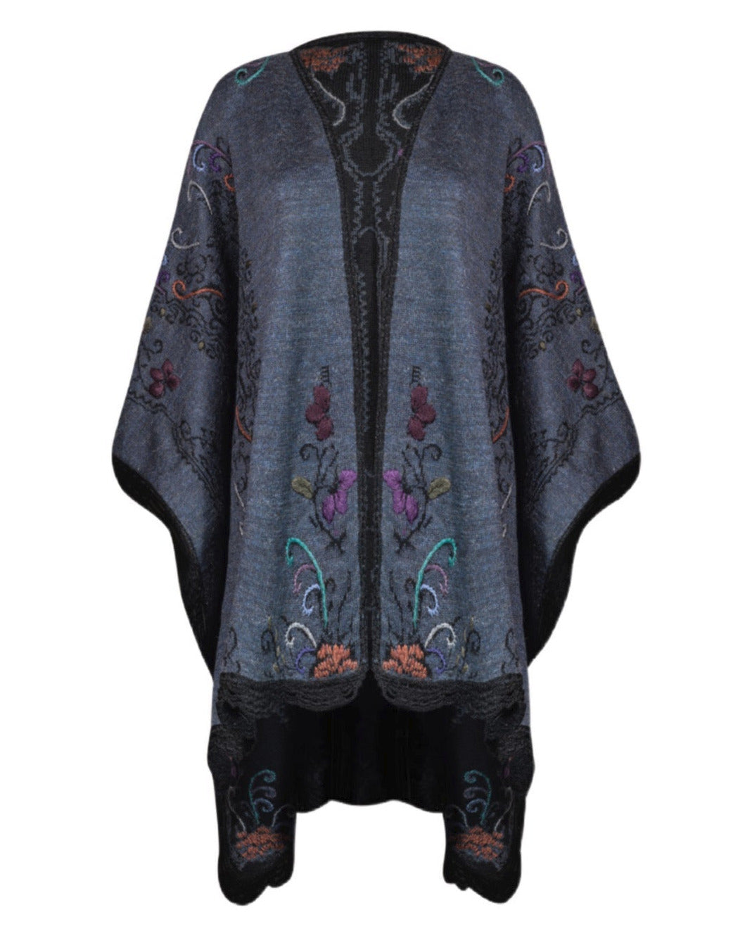 Alpaca Denim Reversible Ruana 3