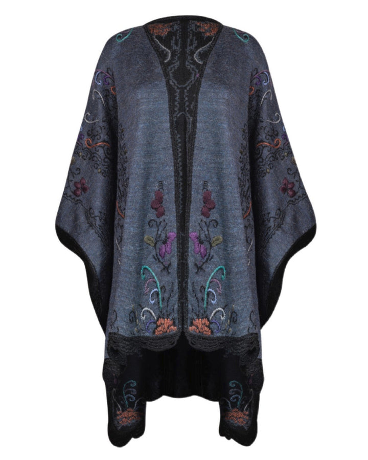 Alpaca Denim Reversible Ruana 3