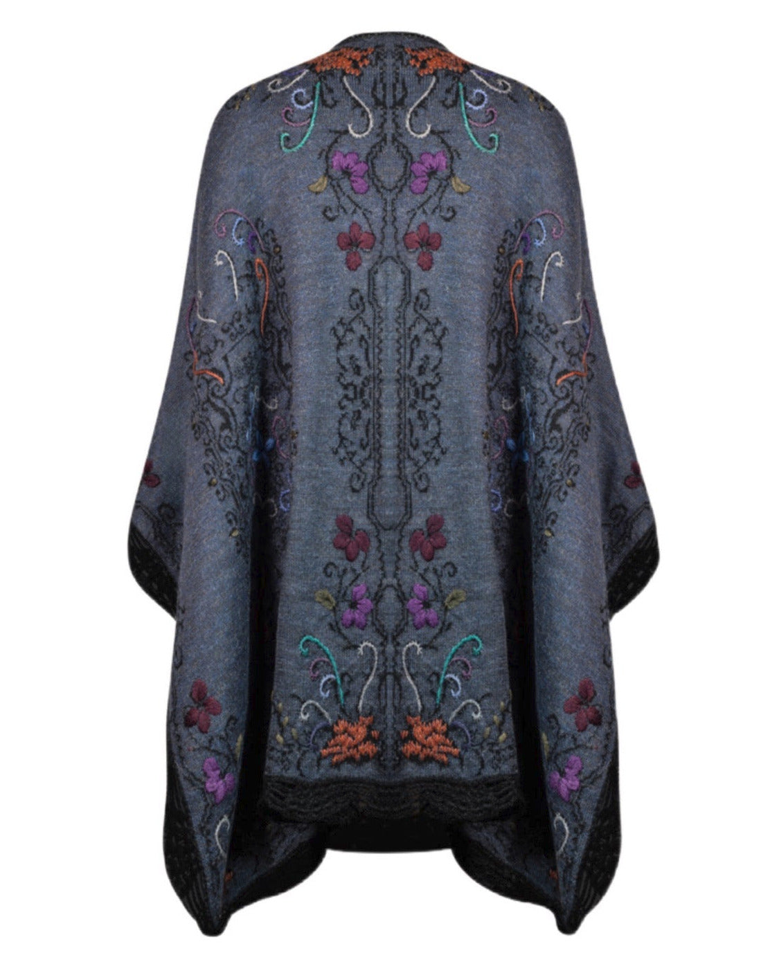 Alpaca Denim Reversible Ruana Back