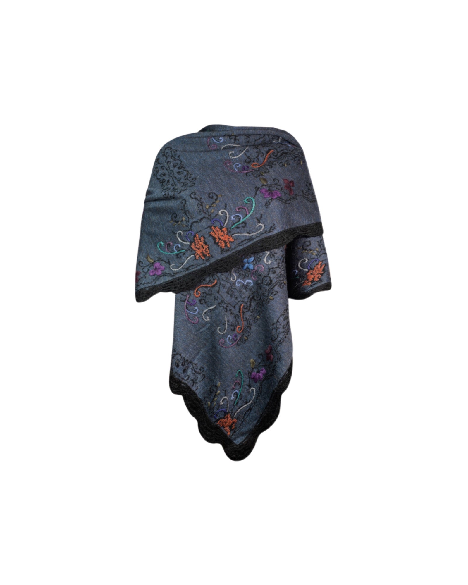 Alpaca Denim Reversible Ruana Swoop