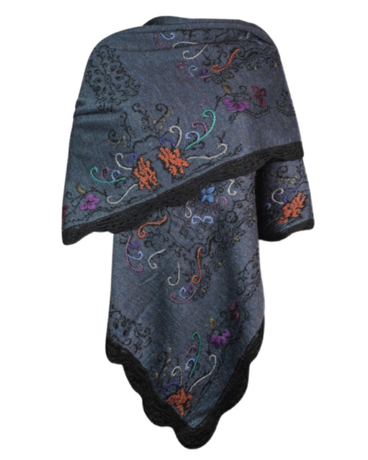 Alpaca Denim Reversible Ruana Swoop