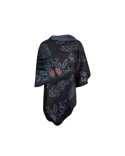 Alpaca Denim Reversible Ruana Swoop 1