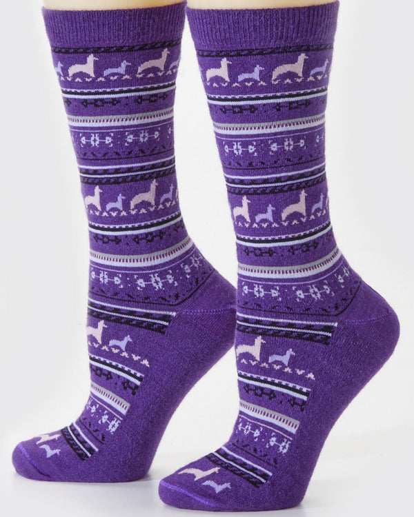 Paca Print Sock — Purp — purp baby alpaca by Peruvian Link