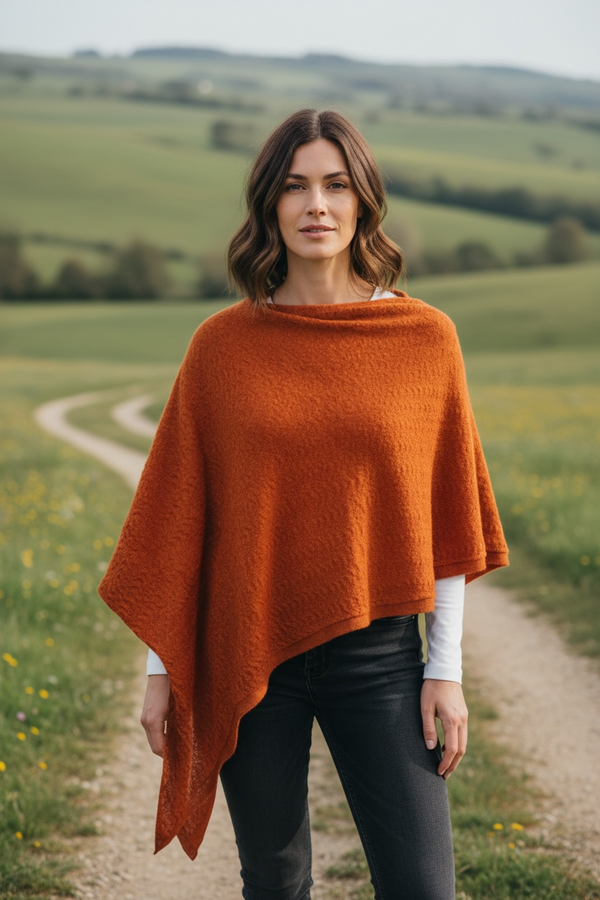 Baby Alpaca Capelet — Burnt Org — burnt org baby alpaca by Peruvian Link