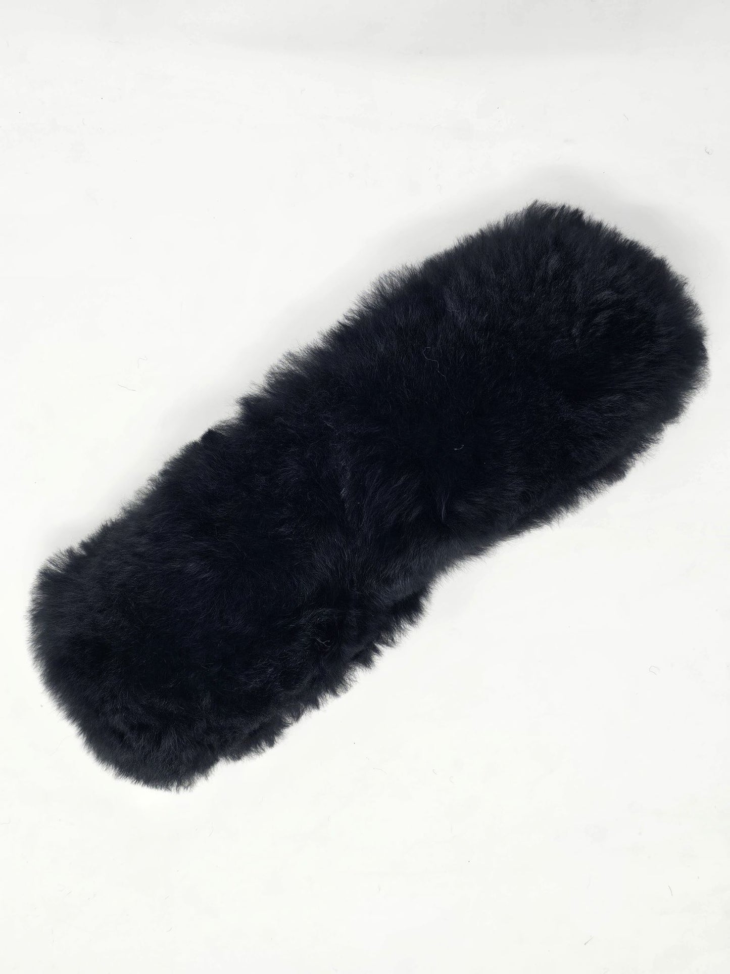 Black Fur Headband 100% Baby Alpaca