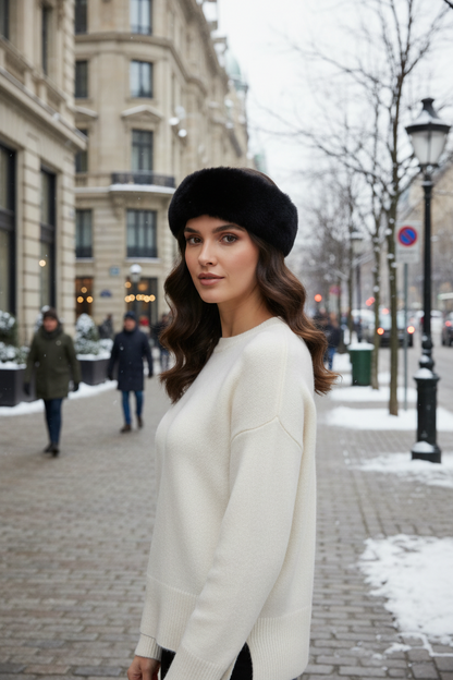 Black Fur Headband