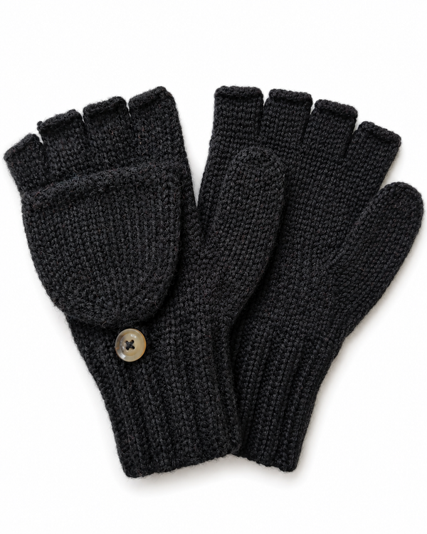 Alpaca Glittens — Black — black alpaca by Peruvian Link