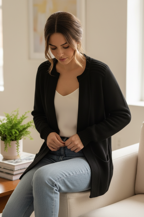 Ebel Sweater — Black — black alpaca by Peruvian Link