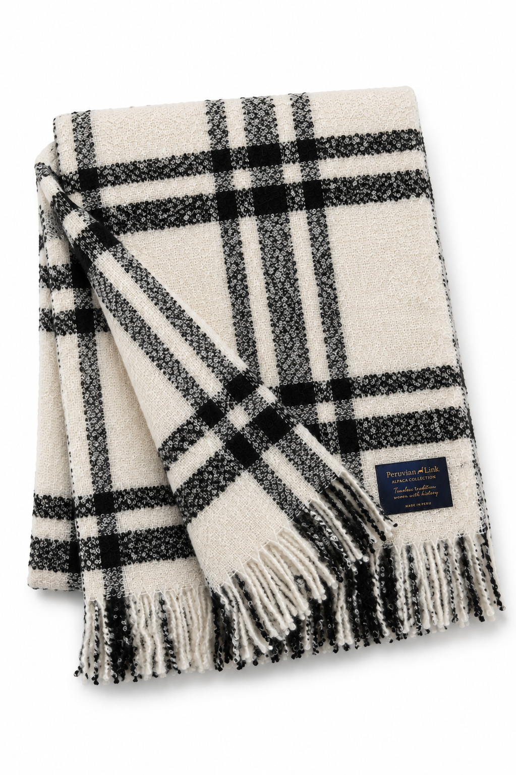 Plaid Boucle Throw