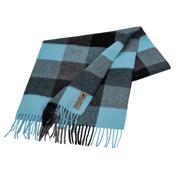 Buffalo Scarf — Turquoise — turquoise baby alpaca by Peruvian Link