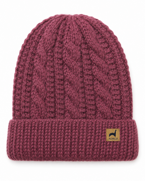 Trenza Hat — Burgundy — burgundy alpaca by Peruvian Link