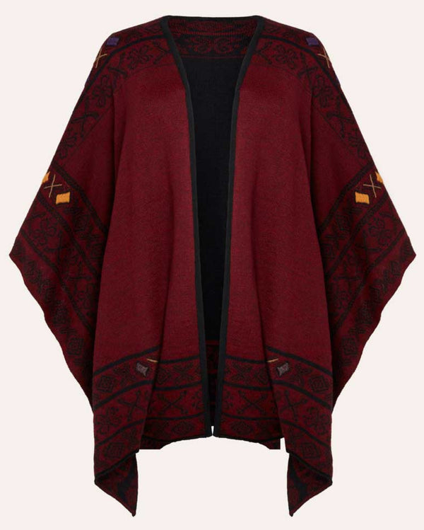 Celtic Ruana — Burgundy — burgundy alpaca by Peruvian Link