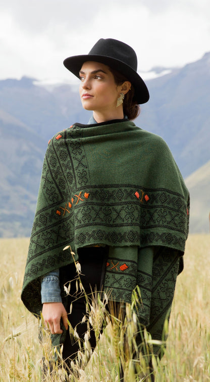 Celtic Reversible Alpaca Ruana