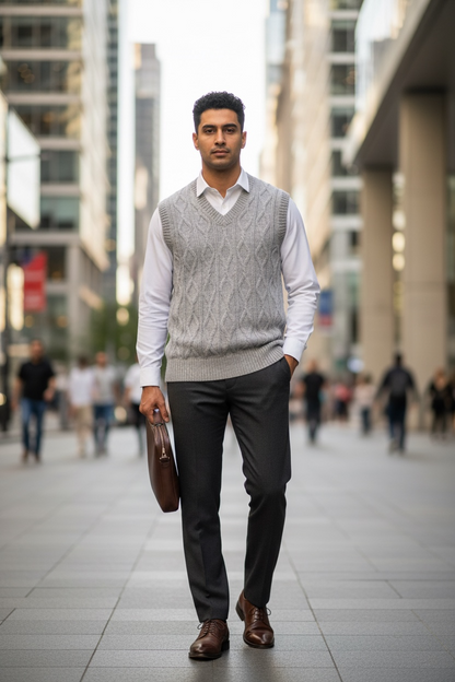 Cable V-Neck Vest