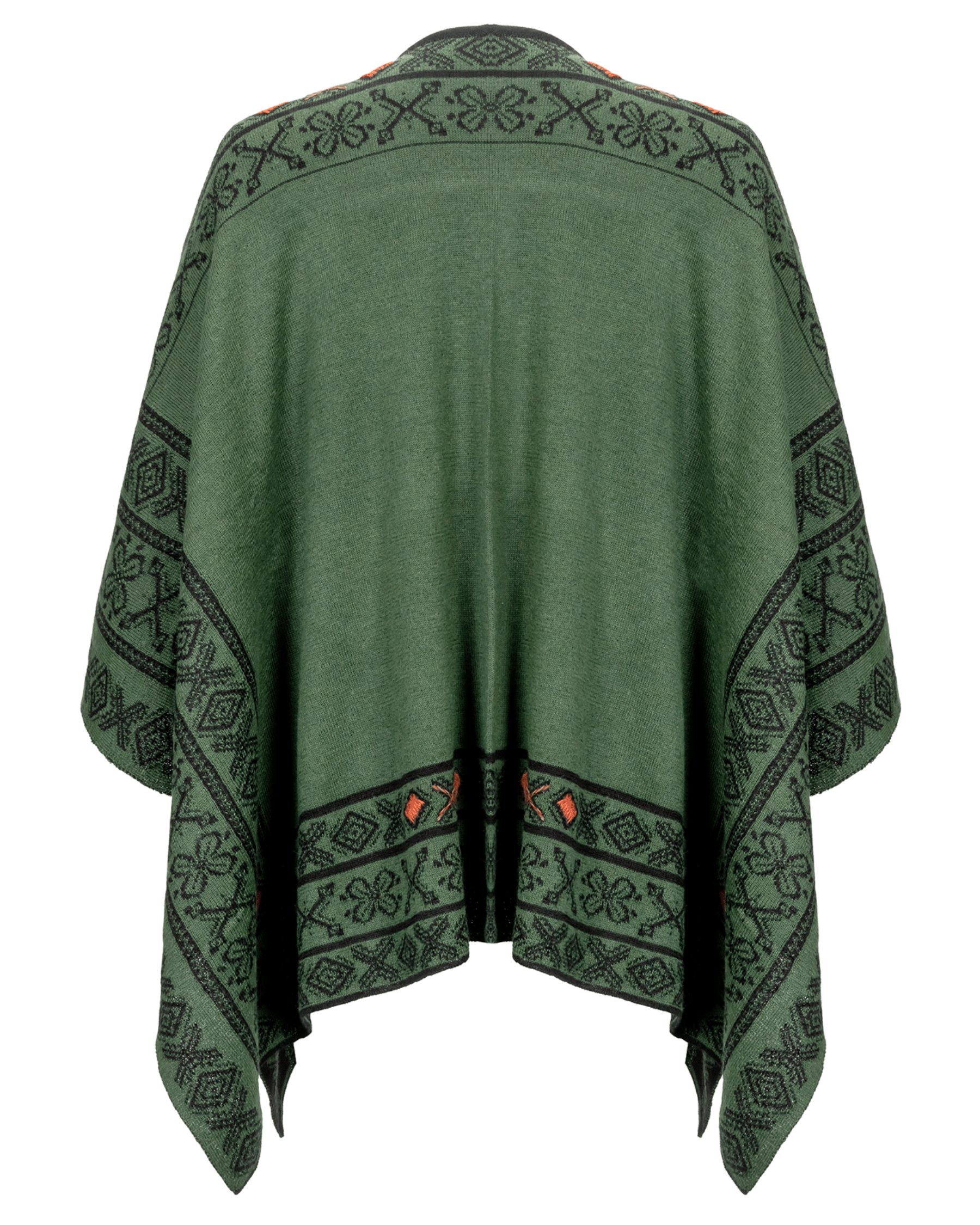 Peruvian Link Alpaca Celtic Ruana in Green 