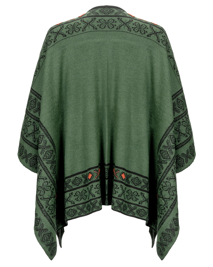 Peruvian Link Alpaca Celtic Ruana in Green 