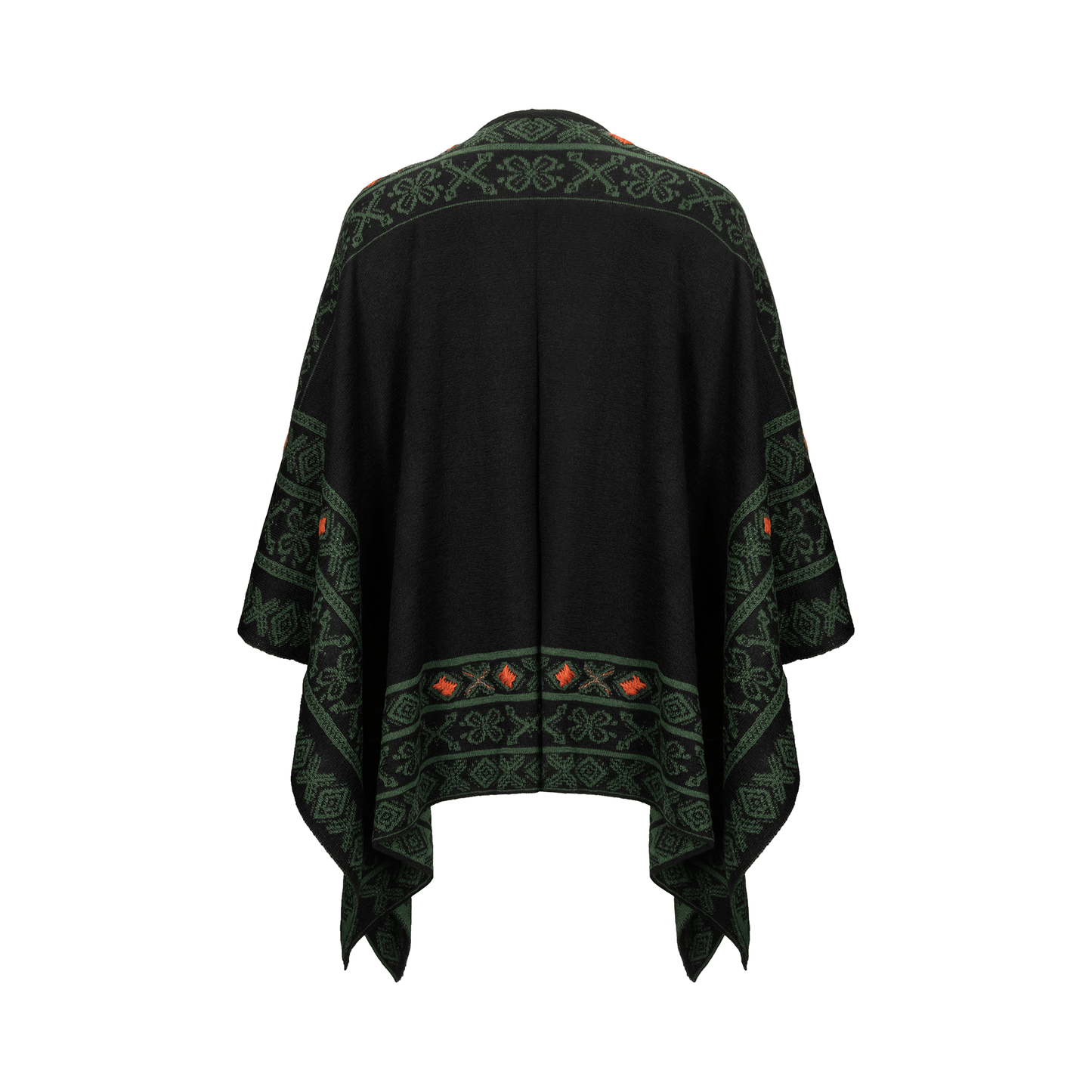 Peruvian Link Alpaca Celtic Ruana in Green 