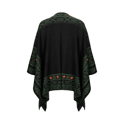 Peruvian Link Alpaca Celtic Ruana in Green 