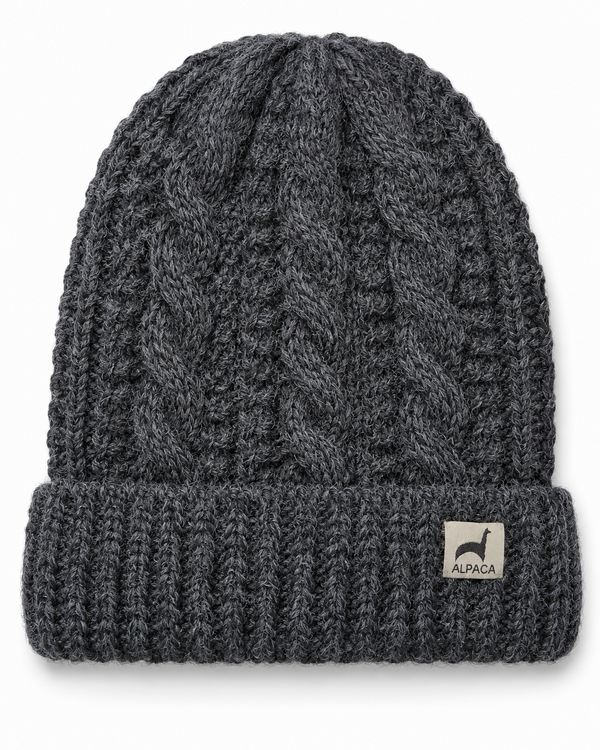 Trenza Hat — Charcoal — charcoal alpaca by Peruvian Link