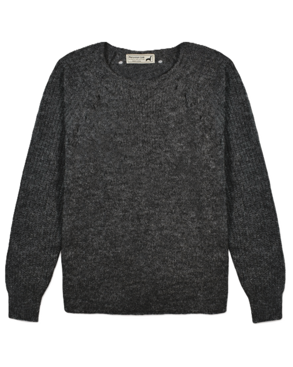 Classic Crewneck — Smokey — smokey baby alpaca by Peruvian Link