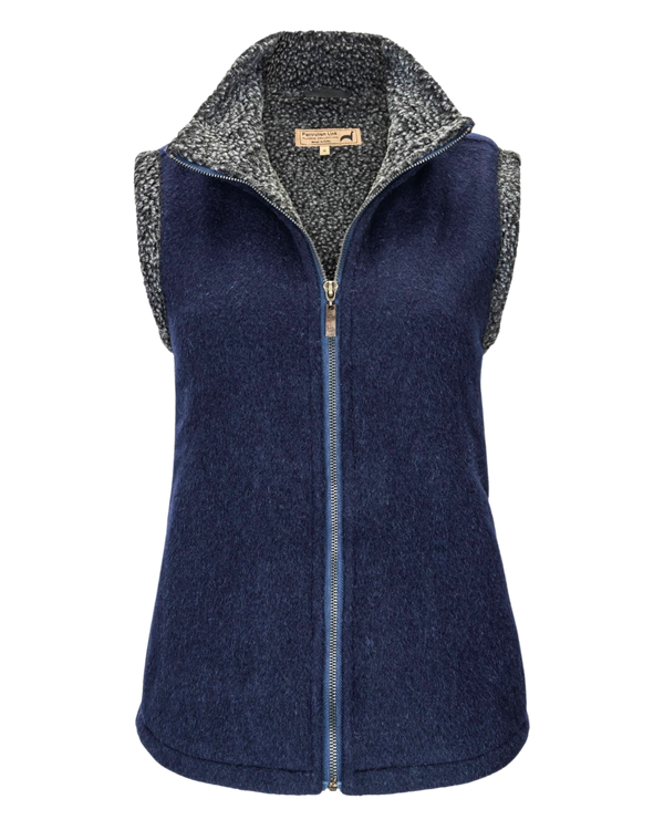 Slim Barn Vest — Navy — navy alpaca by Peruvian Link