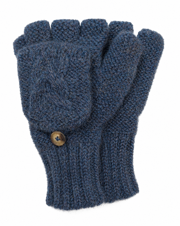 Cable Glittens — Denim — denim alpaca by Peruvian Link