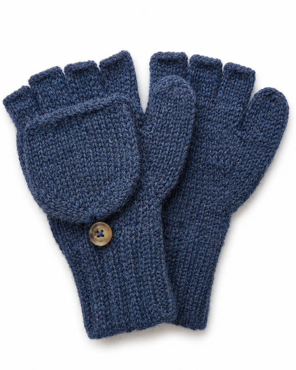 Alpaca Glittens — Denim — denim alpaca by Peruvian Link